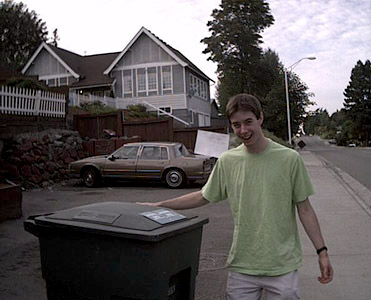 Cameron Is Happy About The Garbage Can